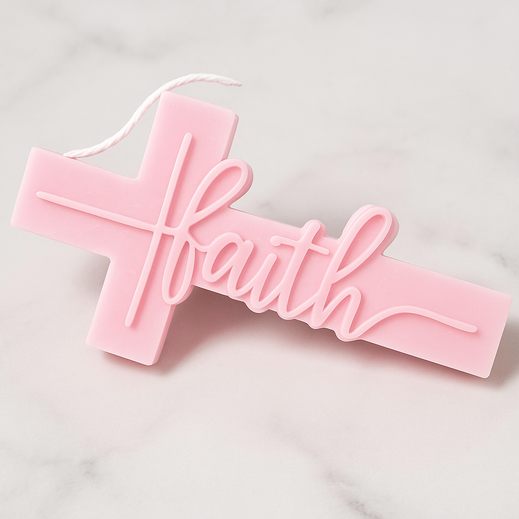 Pink- Cross Candles