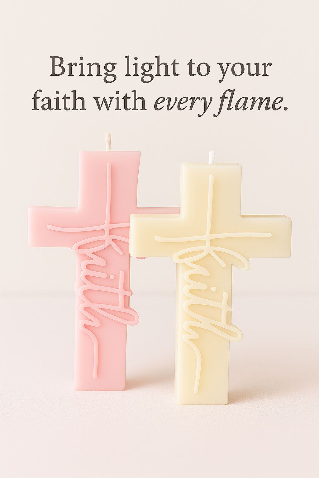 White & Pink - Cross Candles (BUNDLE DEAL)