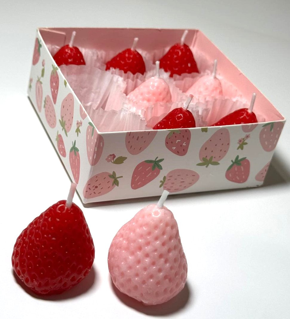 🍓 Strawberry Scented Dessert Candles – Adorable Gift & Aesthetic Decor!